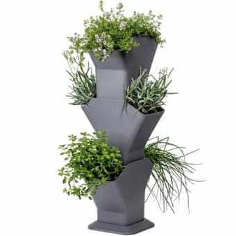 Jardinière verticale 3 pots à hydroponie passive