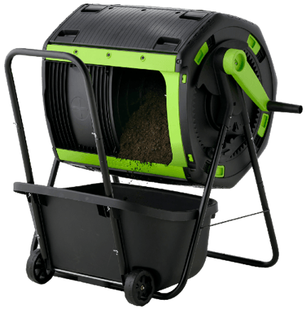 En option le chariot pratique qui se glisse sous le composteur