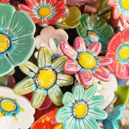 Bouquet de fleur en c&eacute;ramique