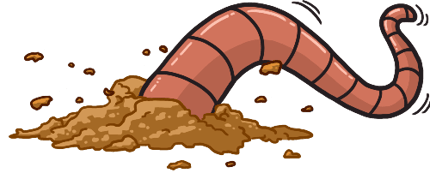 Vers de compost qui creusent dans la terre