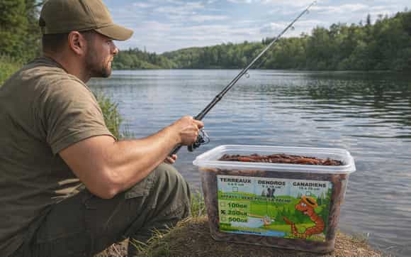 Boostez vos sessions de pêche avec les vers de terreau Eisenia, les Dendros robustes et les Canadiens géants