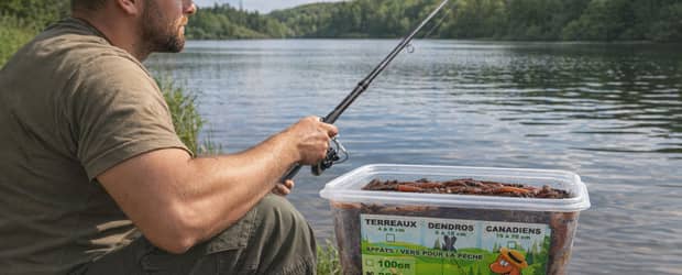 Boostez vos sessions de pêche avec les vers de terreau Eisenia, les Dendros robustes et les Canadiens géants
